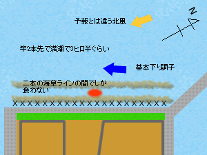 貝塚人工島 沖向きテトラ 概略図